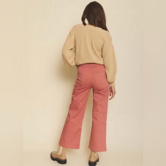 Whimsy & Row Flora Wide Leg Pant in Terracotta Pink - Picture 4 of 13